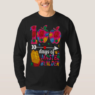 100 Days of School Cute Toy Build Bricks Teacher S T-shirt