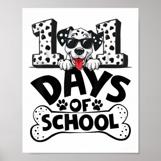 100 Days of School Dalmatische Hondenjongen Kind 1 Poster (Voorkant)