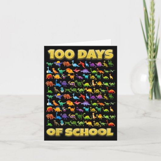 100 Days Of School Dinosaur 100 Days Smarter  Kaart (Voorkant)