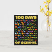 100 Days Of School Dinosaur 100 Days Smarter  Kaart (Gele Bloem)
