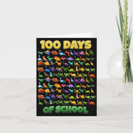 100 Days Of School Dinosaur 100 Days Smarter  Kaart (Voorkant)