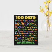 100 Days Of School Dinosaur 100 Days Smarter  Kaart (Gele Bloem)