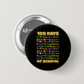 100 Days Of School Dinosaur 100 Days Smarter Ronde Button 5,7 Cm (Voorkant /achterkant)