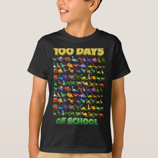 100 Days Of School Dinosaur 100 Days Smarter  T-shirt (Voorkant)