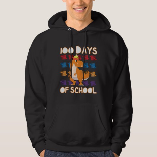 100 days of school dinosaur animal hoodie (Voorkant)