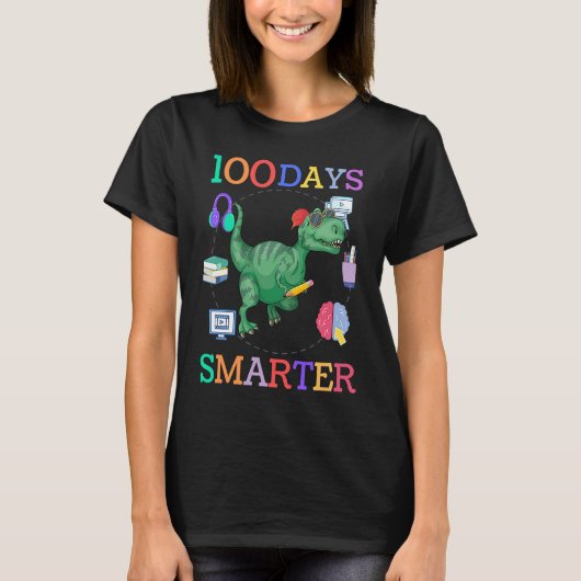 100 days of school dinosaur boys kids 100th day ki t-shirt (Voorkant)