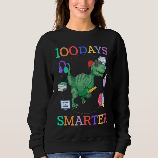 100 days of school dinosaur boys kids 100th day ki trui (Voorkant)