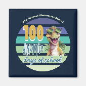 100 Days of School Dinosaur Monogrammed Magneet (Voorkant)