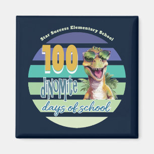 100 Days of School Dinosaur Monogrammed Magneet