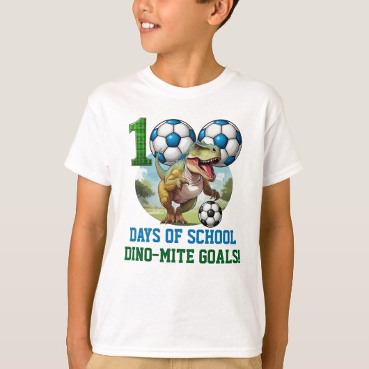100 Days of School Dinosaur Themed T-Shirt (Voorkant)