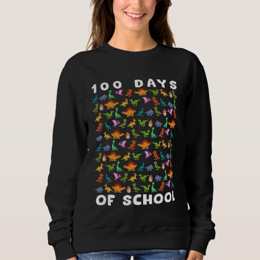 100 Days of School Dinosaurs 100th of School Boys  Trui (Voorkant)