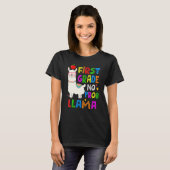 100 Days of School First Grade No Probllama Llama  T-shirt (Voorkant volledig)