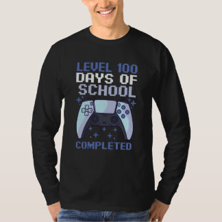 100 Days Of School For Boys Level Completed Gamer T-shirt