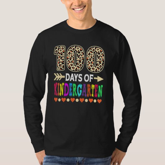 100 Days of School For Kindergarten Teacher Leopar T-shirt (Voorkant)