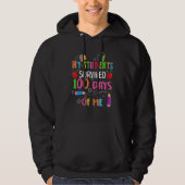 100 Days Of School For Teacher My Students Survive Hoodie (Voorkant)