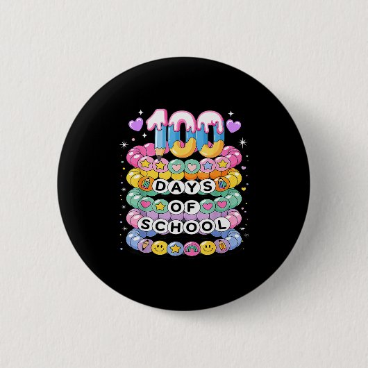 100 Days Of School Friendship Bracelets 100 Days S Ronde Button 5,7 Cm (Voorkant)