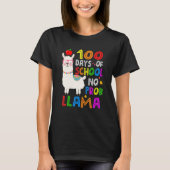 100 Days Of School Funny No Probllama Llama 100th  T-shirt (Voorkant)