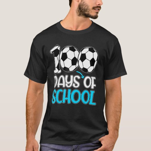 100 Days Of School Gifts 100th Day Soccer Teacher  T-shirt (Voorkant)