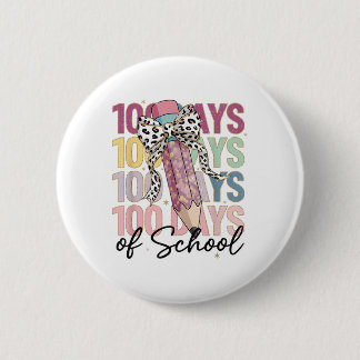 100 Days of School Girls Coquette Bow 100e dag Ronde Button 5,7 Cm