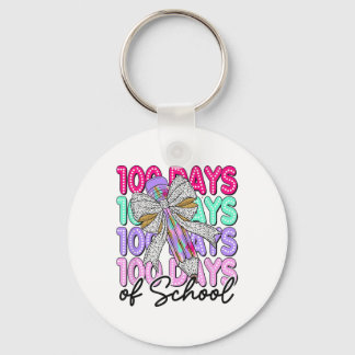 100 Days of School Girls Coquette Bow 100e dag Sleutelhanger