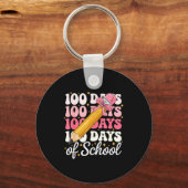 100 Days Of School Girls Coquette Bow 100th Day Of Sleutelhanger (Voorkant)