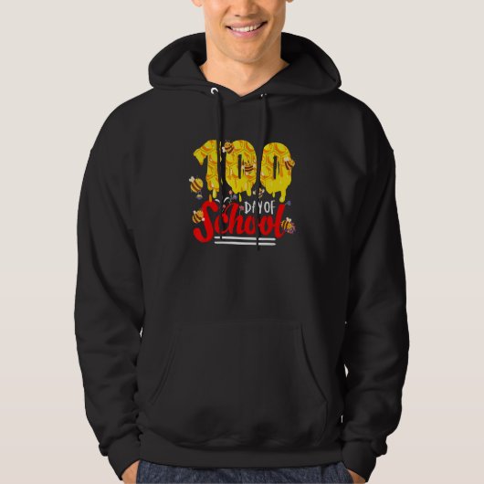 100 Days Of School Group Cute Bees Funny Teachers  Hoodie (Voorkant)