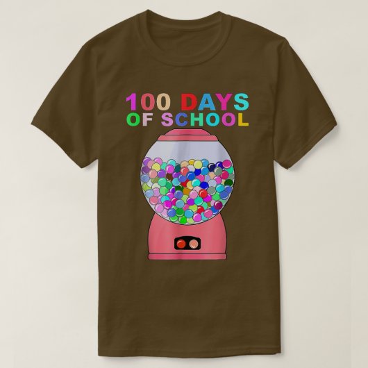 100 Days Of School Gumball Machine For Kids Or Tea T-shirt (Design voorkant)
