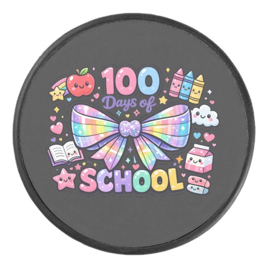 100 Days Of School  Hockey Puck (Voorkant)