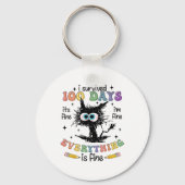 100 Days Of School It's Fine I'm Fine Everythings  Sleutelhanger (Voorkant)