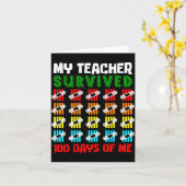 100 Days Of School Kids 100th Day Of School Costum Kaart (Gele Bloem)