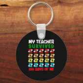 100 Days Of School Kids 100th Day Of School Costum Sleutelhanger (Voorkant)