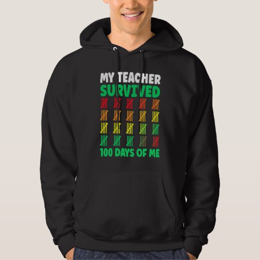 100 Days of School Kids 100th Day of School Funny Hoodie (Voorkant)