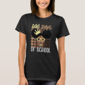 100 Days Of School Kids Girl Black African America T-shirt (Voorkant)