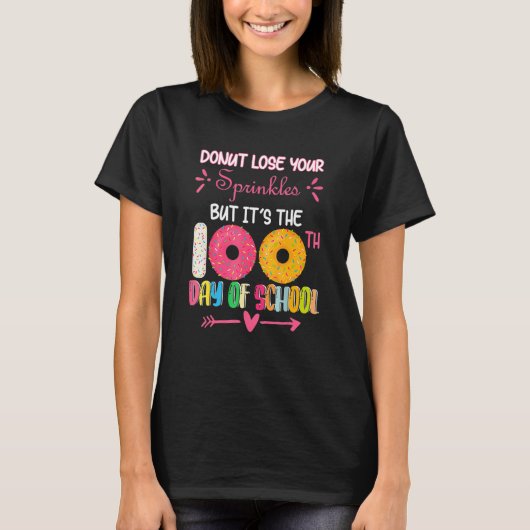 100 Days Of School Kindergarten Donut For Students T-shirt (Voorkant)