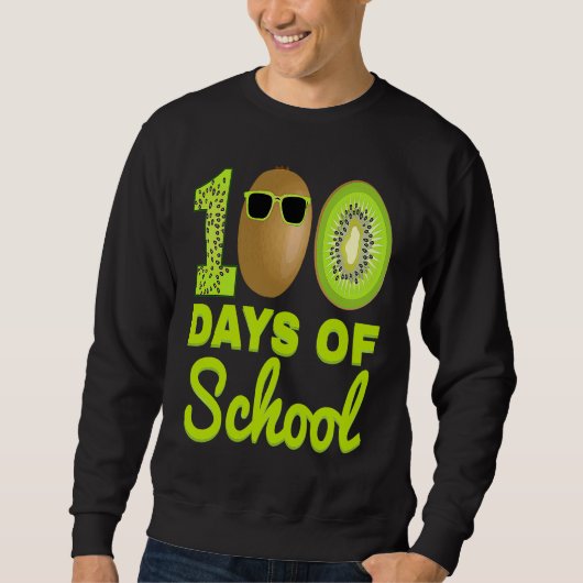 100 Days of School Kiwi Funny Food Fruit Lover Tea Trui (Voorkant)