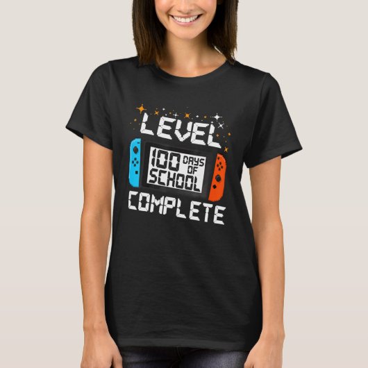 100 Days of School Level Complete Video Games Game T-shirt (Voorkant)