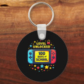 100 Days of School Level ontgrendelde gamer jongen Sleutelhanger (Voorkant)
