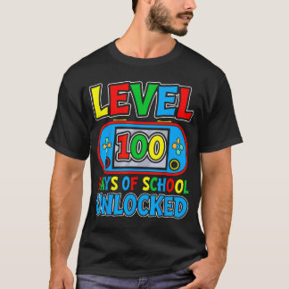 100 Days of School Level Unlocked Gaming 100th Day T-shirt