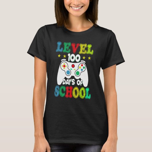 100 Days of School Level Unlocked Video Games Game T-shirt (Voorkant)