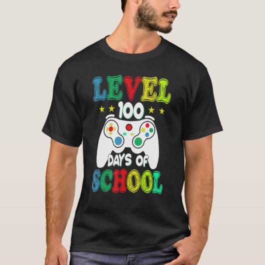 100 Days of School Level Unlocked Video Games Game T-shirt (Voorkant)