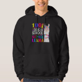 100 Days Of School Llama No Probllama Teacher Vint Hoodie (Voorkant)