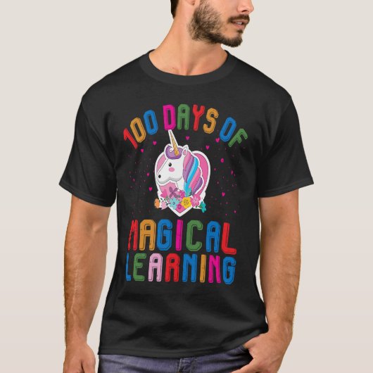 100 Days Of School Magical Learning Teacher Studen T-shirt (Voorkant)