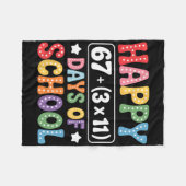 100 Days Of School Math Equation Groovy 67 Meme Te Fleece Deken (Voorkant (Horizontaal))
