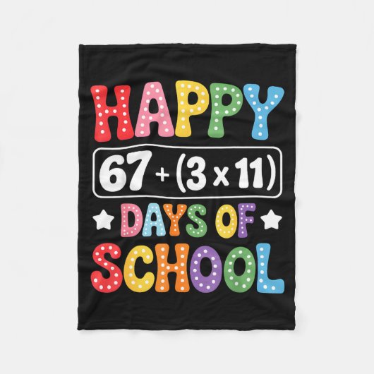 100 Days Of School Math Equation Groovy 67 Meme Te Fleece Deken (Voorkant)