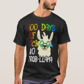 100 Days Of School No Prob Llama 100th Day School  T-shirt (Voorkant)