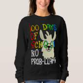 100 Days Of School No Prob Llama 100th Day School Trui (Voorkant)