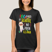 100 Days Of School No Prob Llama Funny Llama Sayin T-shirt (Voorkant)