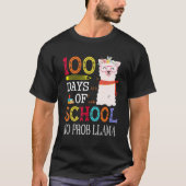 100 Days Of School No Prob-llama Funny Llama Teach T-shirt (Voorkant)