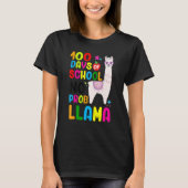 100 Days Of School No Prob-llama Llama Teacher 100 T-shirt (Voorkant)