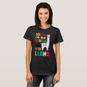 100 Days Of School No Prob-llama Llama Teacher 100 T-shirt (Voorkant volledig)